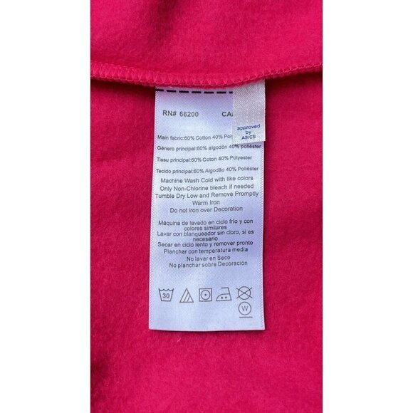 Asics Women's Pink Cotton Blend Zip Hoodie YT1487 Jacket Size XS S - Picture 4 of 16